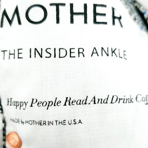 MOTHER the insider grey/blue side stripe stretch ankle pant sz 24 new with tag - Picture 8 of 11